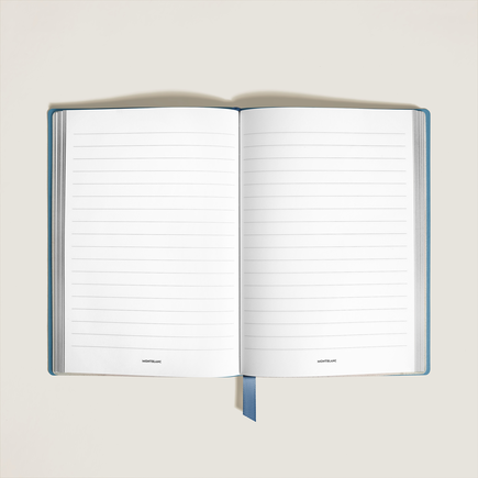 Notebook small, 4810 Smoky Blue Leather, Blue, Lined Pages