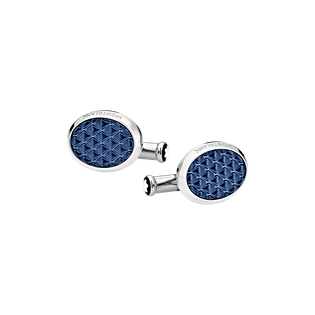 Meisterst&uuml;ck Oval Cufflinks with Geometric Lacquer Inlay