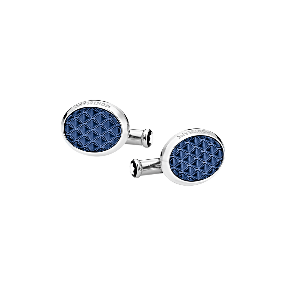Meisterst&uuml;ck Oval Cufflinks with Geometric Lacquer Inlay - 1