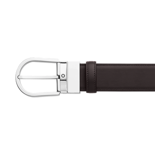 Horseshoe buckle black/tan 35 mm leather belt