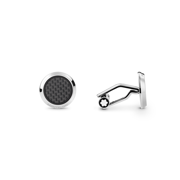 Meisterstück Cufflinks with Carbon-Patterned Inlay - 1