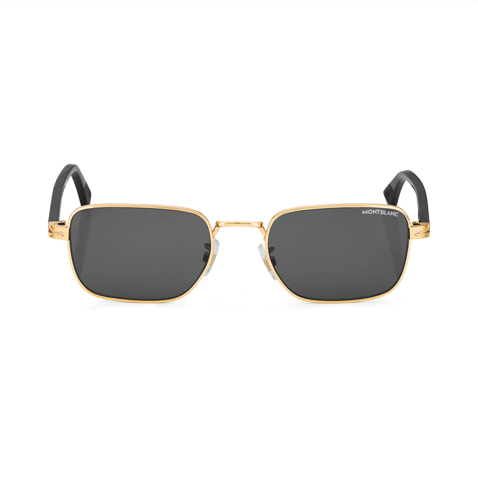Rectangular sunglasses with Gold Coloured Metal Frame - 1