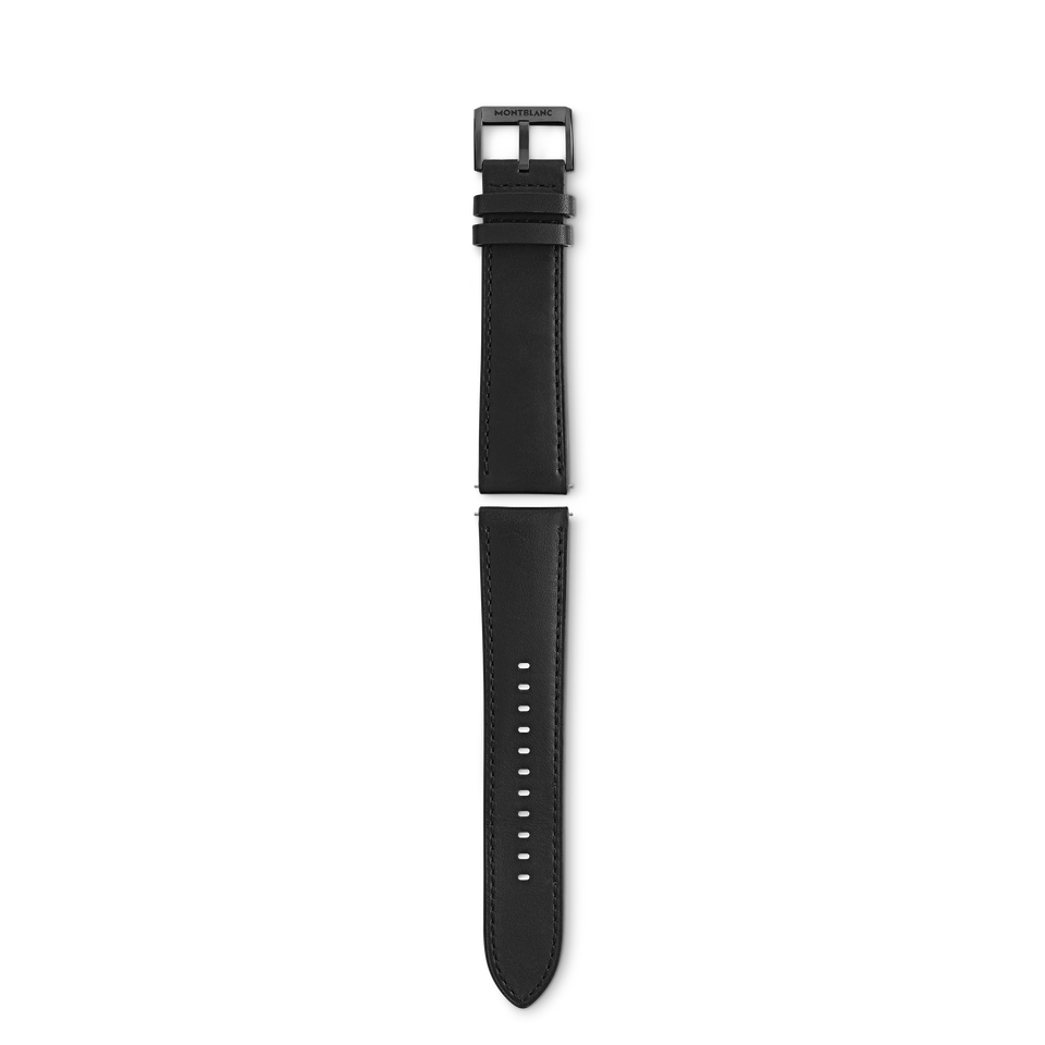 Black calf strap with black pin buckle - 1