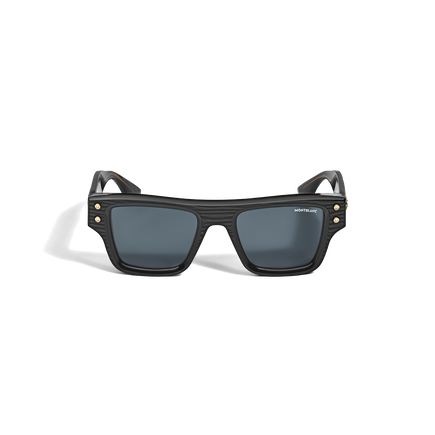 Rectangular Sunglasses with Black Colored Acetate Frame