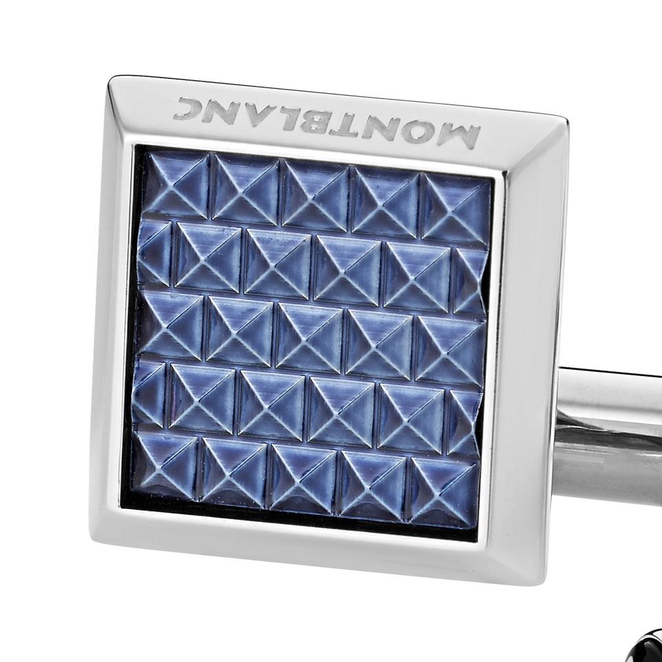 Meisterst&uuml;ck Rectangular Cufflinks with Geometric Lacquer Inlay - 2