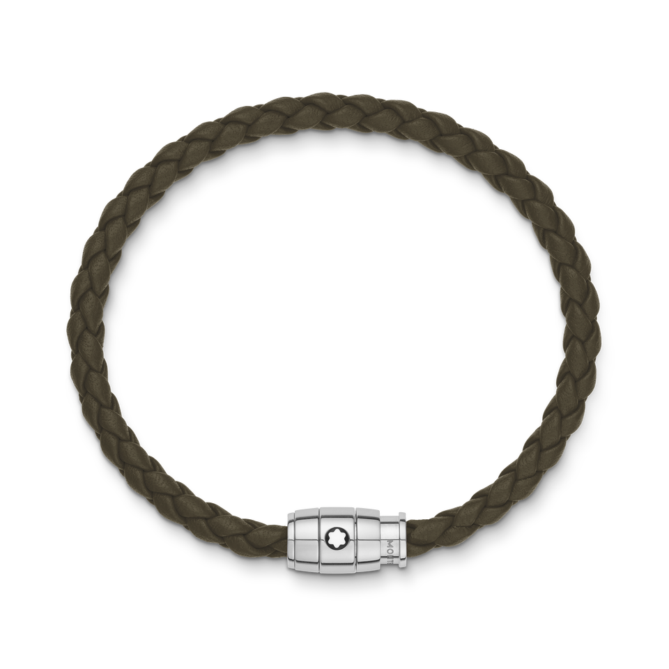 Large Soft Leather Khaki Bracelet - 2