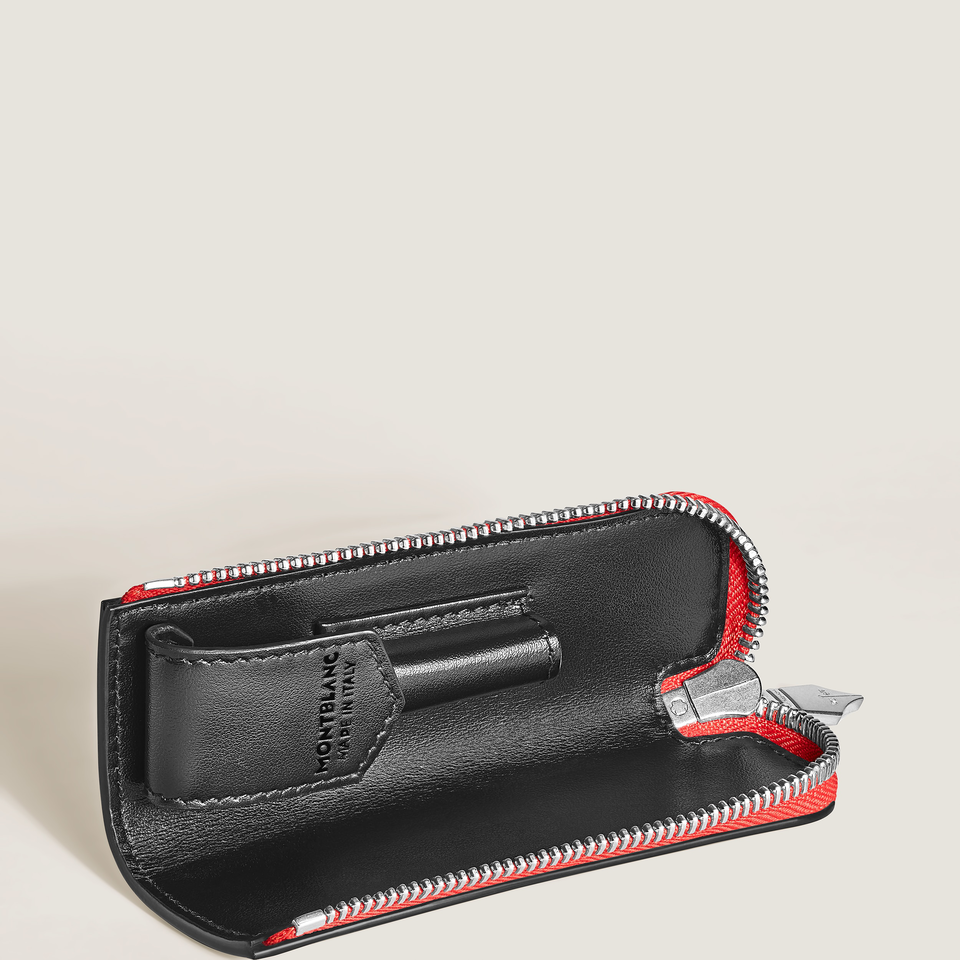 1-Pen Pouch Heritage Rouge Et Noir Baby in Sartorial Leather - 3