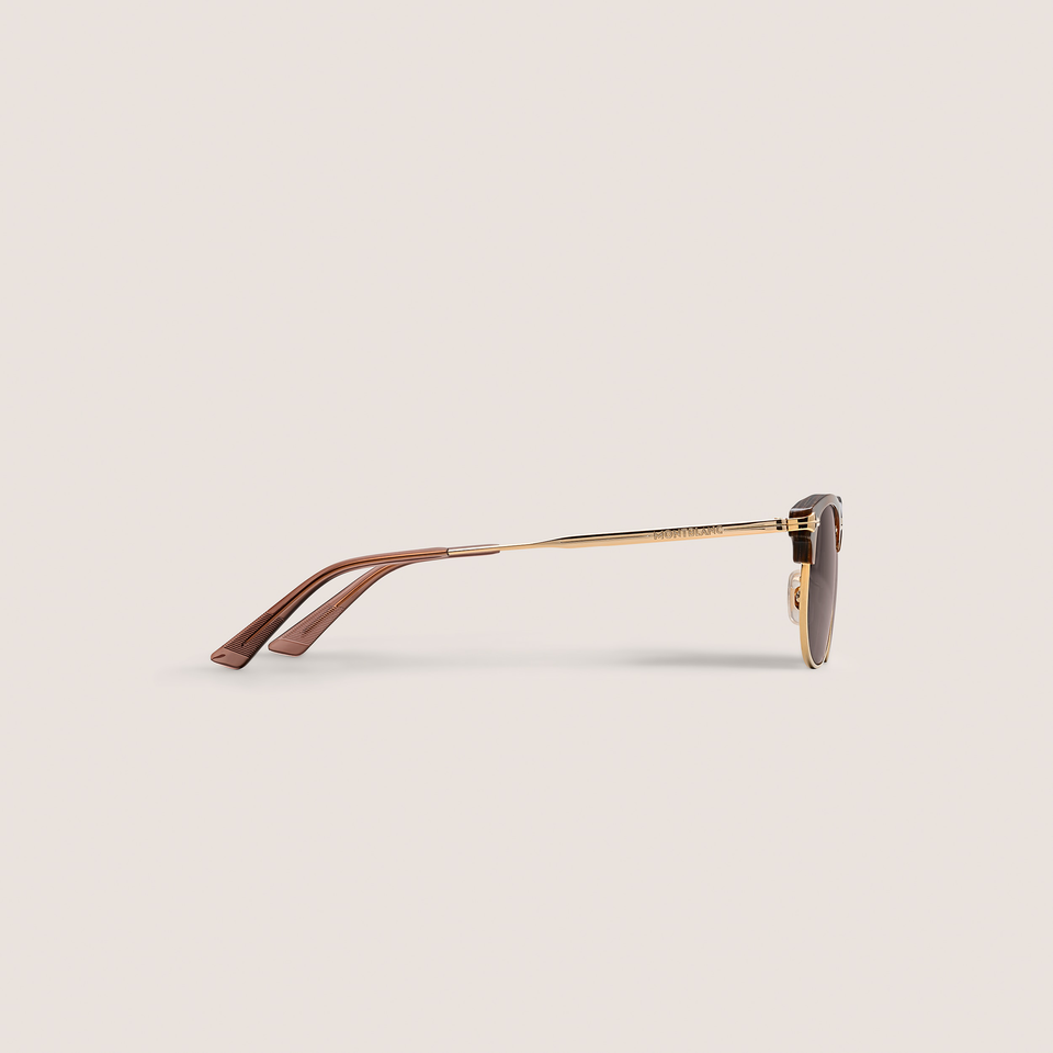 Rectangular Sunglasses Gold Coloured Metal Frame  - 2