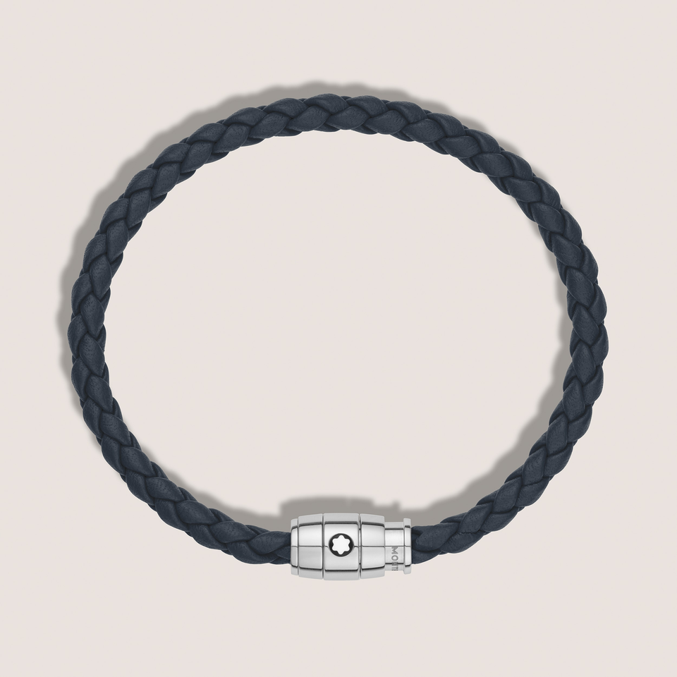 Small Soft Leather Avio Blue Bracelet - 3