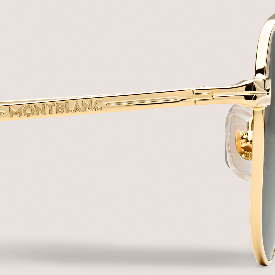 Squared Sunglasses with Gold Coloured Metal Frame  - 3