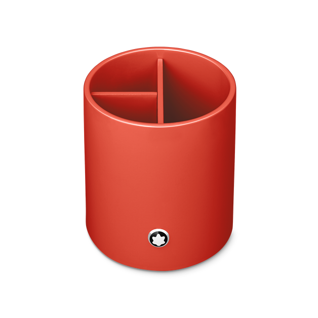 Round pen holder in coral lacquer - 2