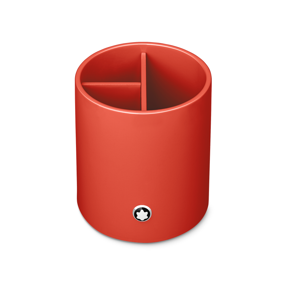 Round pen holder in coral lacquer - 2