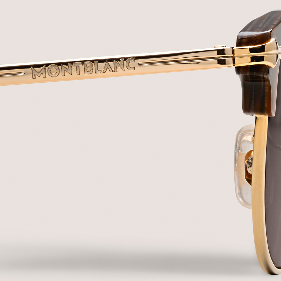 Rectangular Sunglasses Gold Coloured Metal Frame  - 4