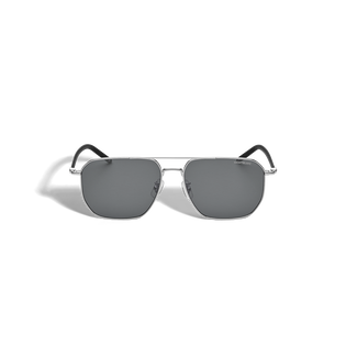Squared Sunglasses with Silver Coloured Metal Frame 