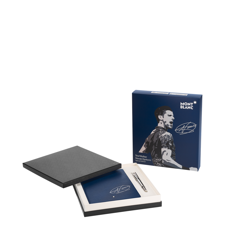 Novak Djokovic Special Edition Set with StarWalker Metal Fineliner and Notebook #146 Indigo Blue - 1