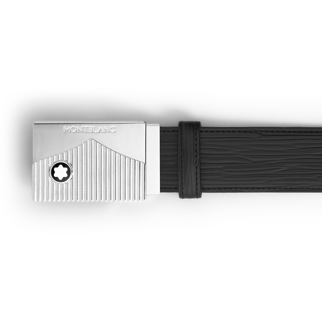 Black 35 mm leather belt - 3