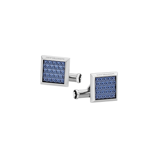 Meisterst&uuml;ck Rectangular Cufflinks with Geometric Lacquer Inlay