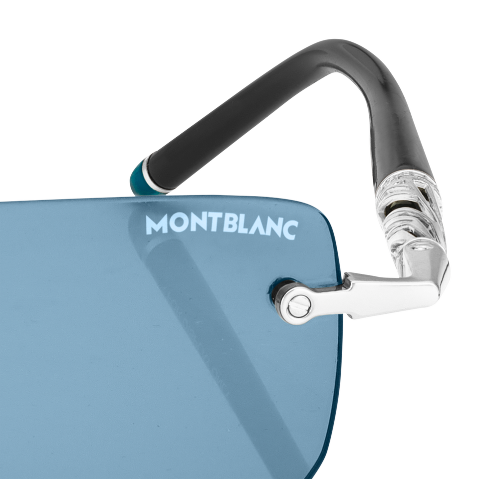 Rectangular Sunglasses with Silver Coloured Metal Frame - 3