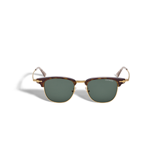 Rectangular Sunglasses with Gold Coloured Metal Frame