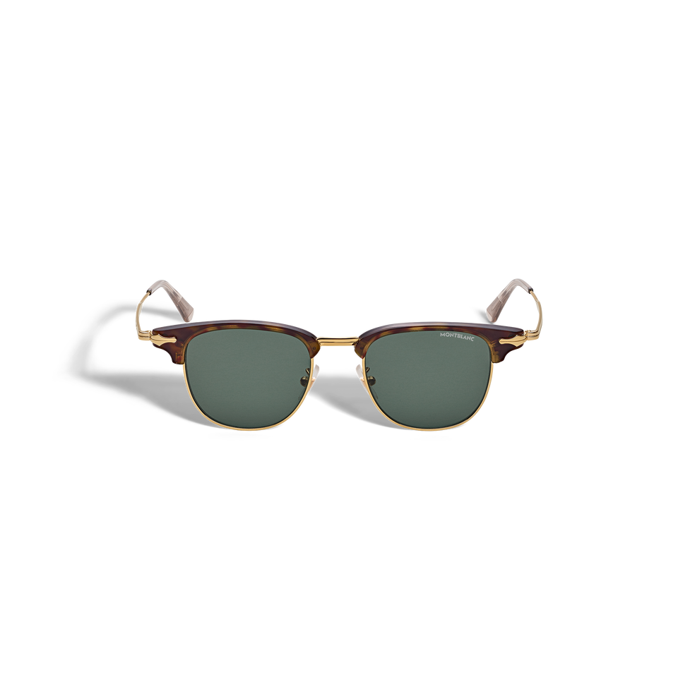 Rectangular Sunglasses with Gold Coloured Metal Frame - 1