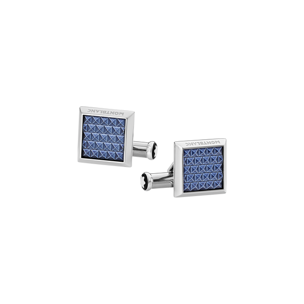 Meisterstück Rectangular Cufflinks with Geometric Lacquer Inlay - 1