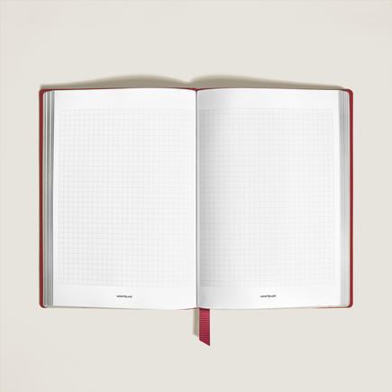 Medium Notebook, Saffiano Leather, Red &ndash; Squared Pages
