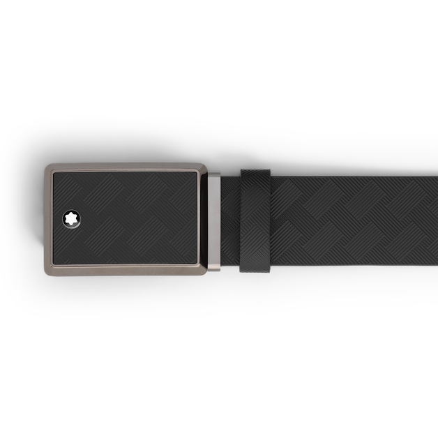 Black 35 mm leather belt - 3