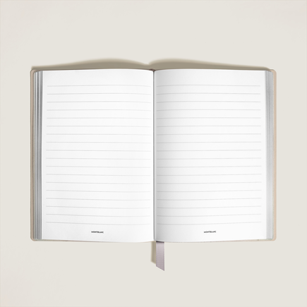 Medium Notebook, Saffiano Leather, Cloudy Beige &ndash; Lined Pages