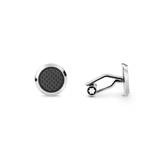 Meisterst&uuml;ck Cufflinks with Carbon-Patterned Inlay