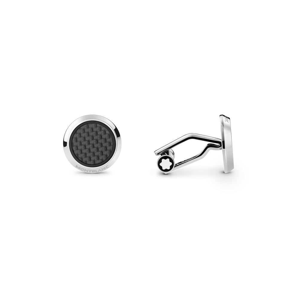 Meisterst&uuml;ck Cufflinks with Carbon-Patterned Inlay - 1