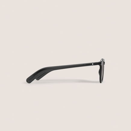 Round Sunglasses with Black injected Acetate Frame 