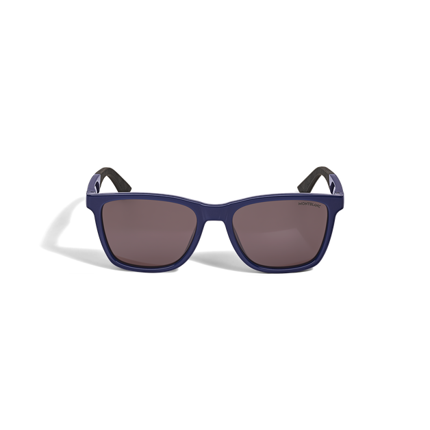 Squared Sunglasses with Injected Blue Colored Frame - 1