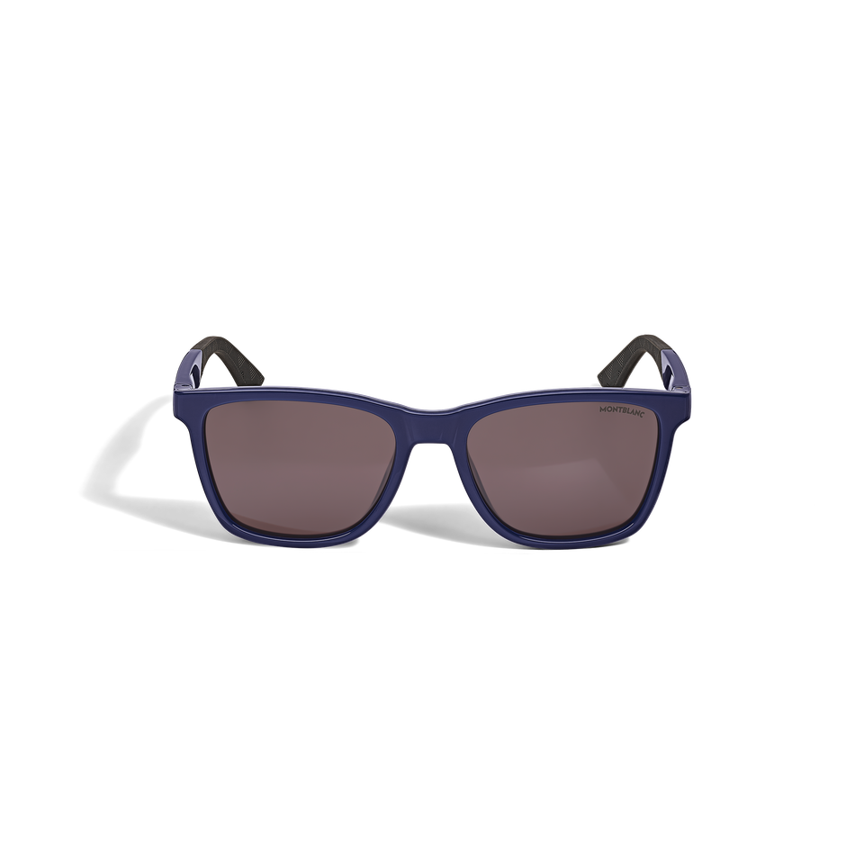 Squared Sunglasses with Injected Blue Colored Frame - 1