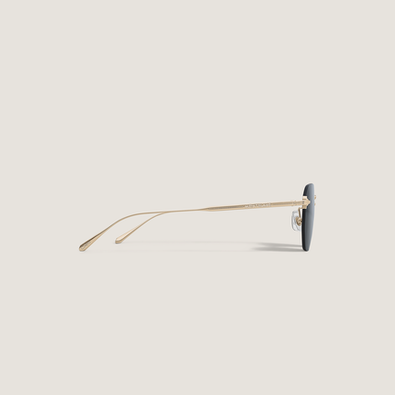 Round Sunglasses with Gold Colored Metal Frame