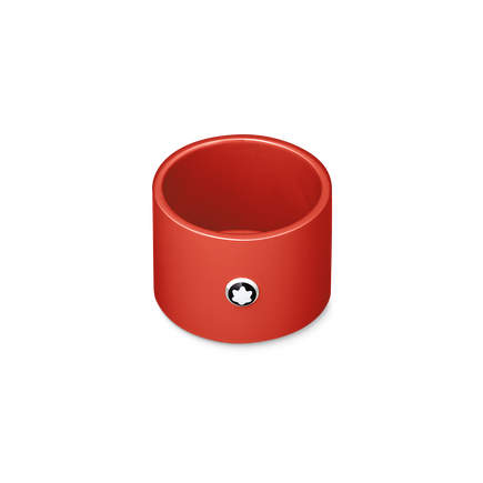 Round desk tray in coral lacquer (Small)