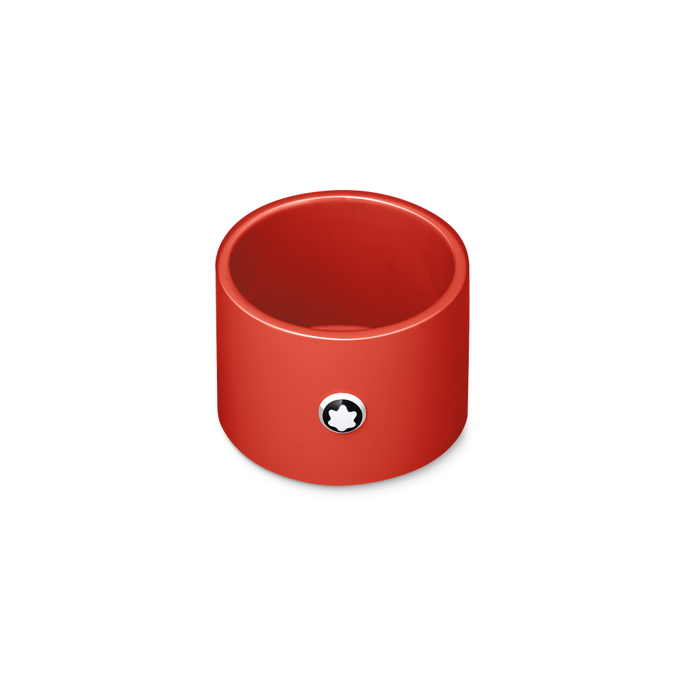 Round desk tray in coral lacquer (Small) - 1