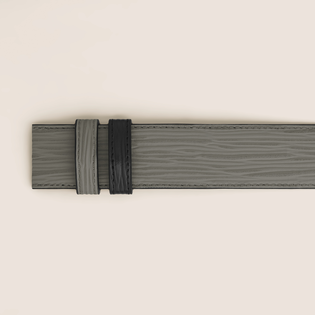 Medium grey/black 35mm reversible leather belt