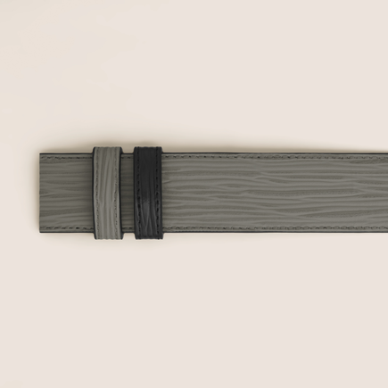 Medium grey/black 35mm reversible leather belt
