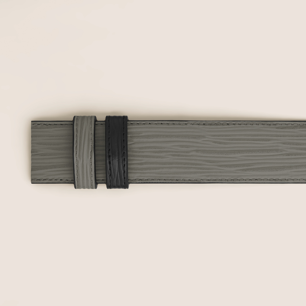 Medium grey/black 35mm reversible leather belt - 3