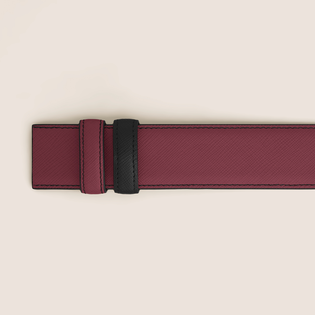 Cassis/black 35mm reversible leather belt