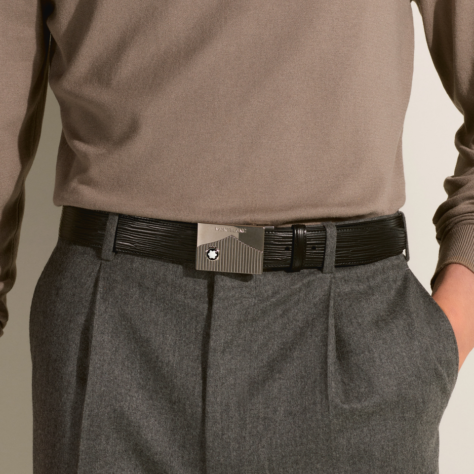 Black 35&nbsp;mm leather belt - 2