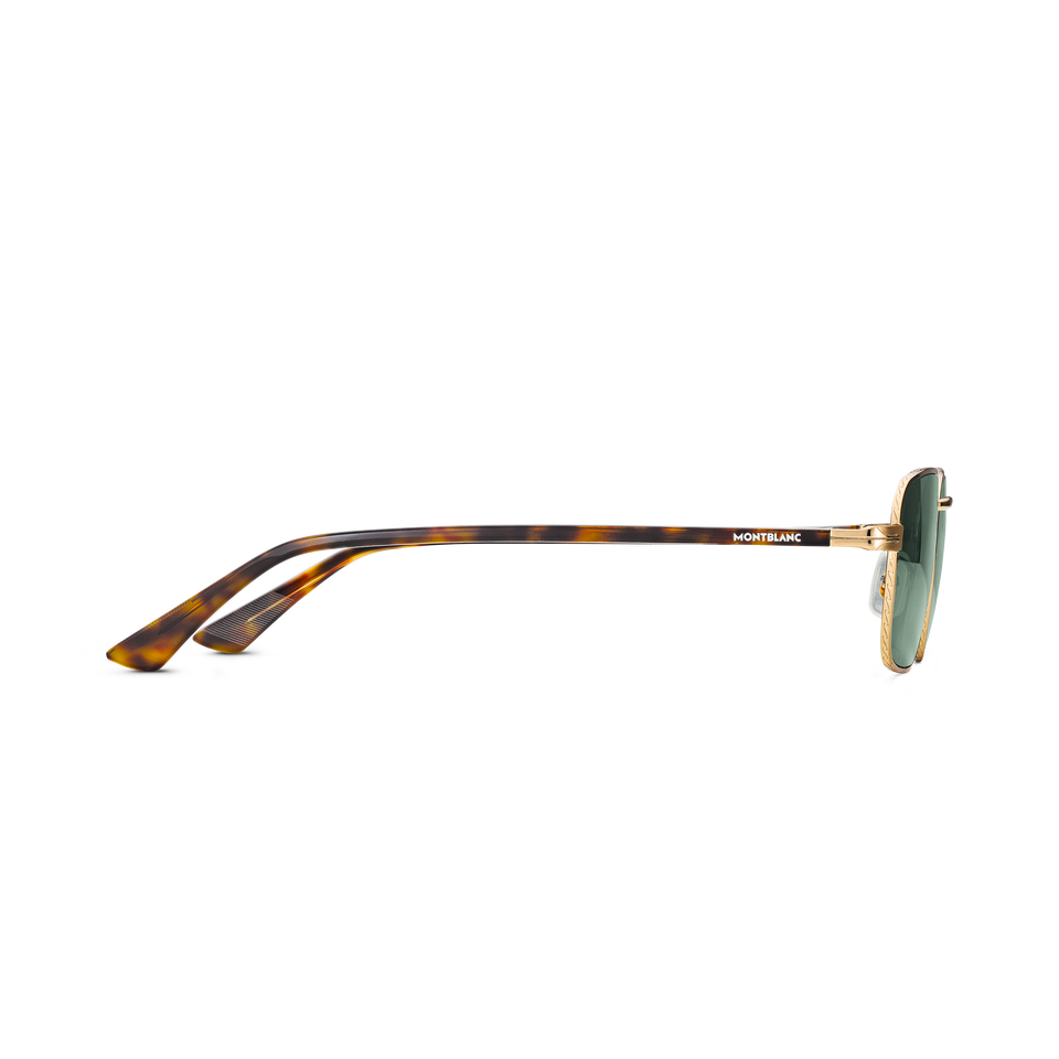 Rectangular sunglasses with Gold Coloured Metal Frame - 2