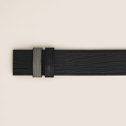 Medium grey/black 35mm reversible leather belt