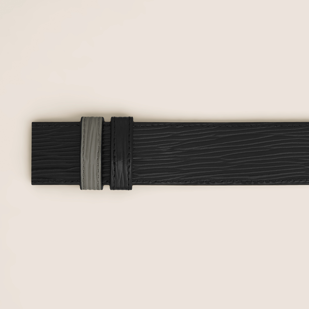 Medium grey/black 35mm reversible leather belt - 2