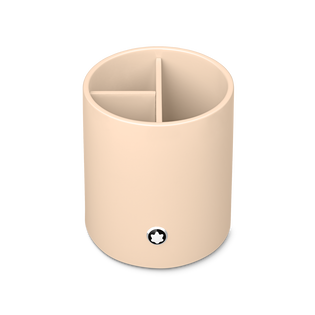 Round Pen Holder in Ivory Lacquered Wood 