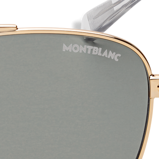 Squared Sunglasses with Gold Coloured Metal Frame 