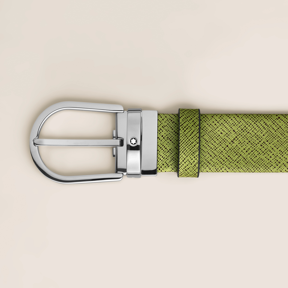 Horseshoe buckle multilime 35mm leather belt - 2