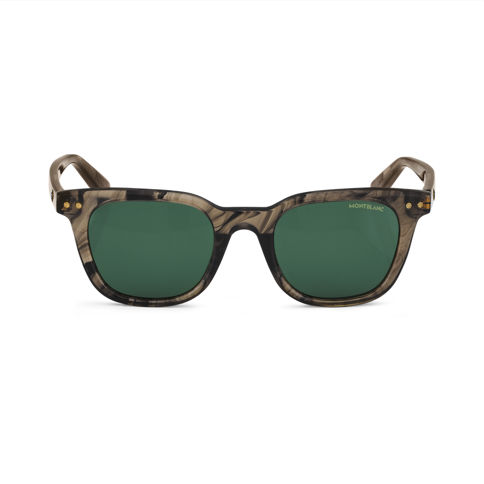 Round sunglasses with Brown Coloured Acetate Frame  - 1