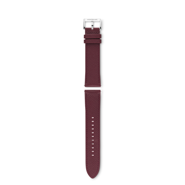 Burgundy calf strap with grey pin buckle - 1