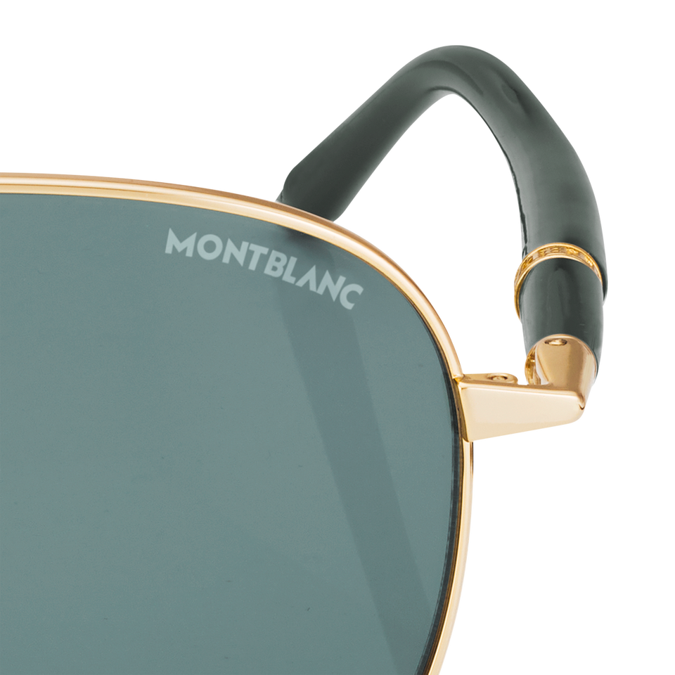 Squared Sunglasses with Gold Coloured Metal Frame - 3
